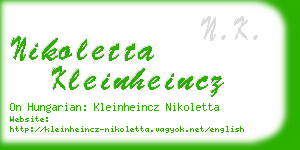 nikoletta kleinheincz business card